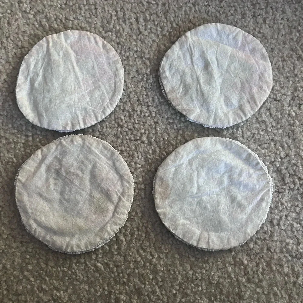 Set of 4 Vintage Santa Claus Christmas Beaded Coasters